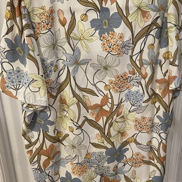 Lauren Conrad Flutter Sleeve Print V-Neck Blouse - Picture 5 of 5